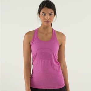 Lululemon Run: Swiftly Tech Racerback in heathered raspberry, size 4